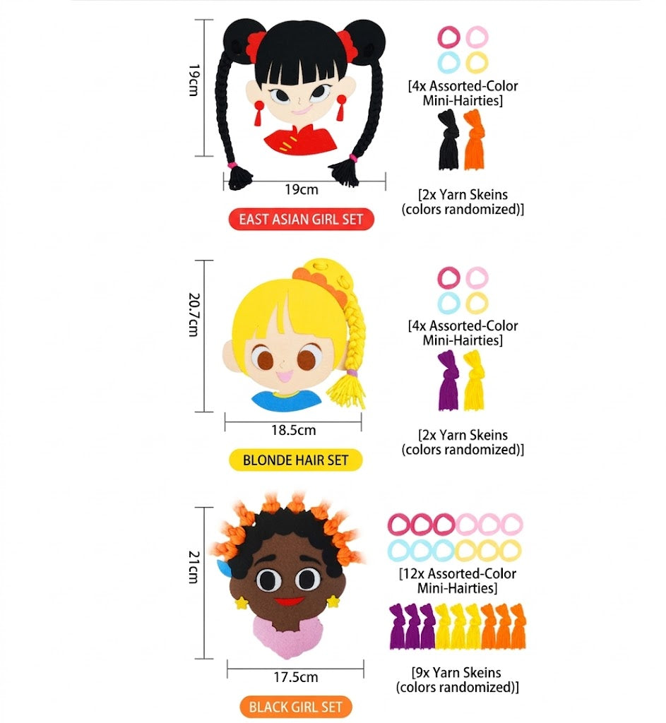 Creative Hair Braiding Activity Set for Kids.
