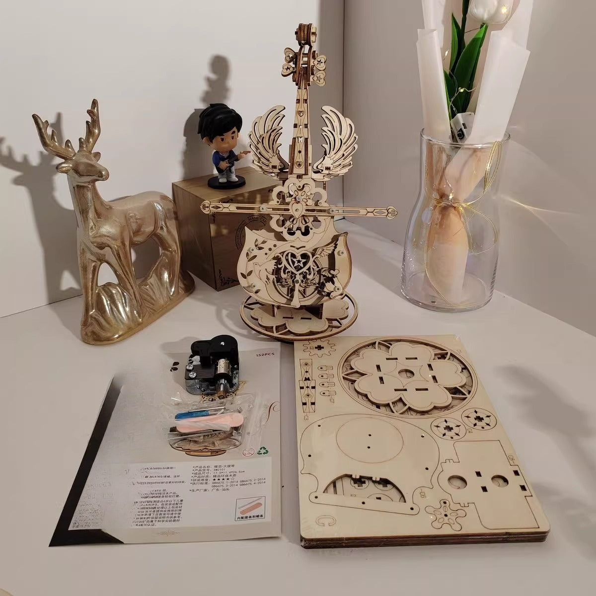 DIY Wooden Magic Cello Music Box Kit