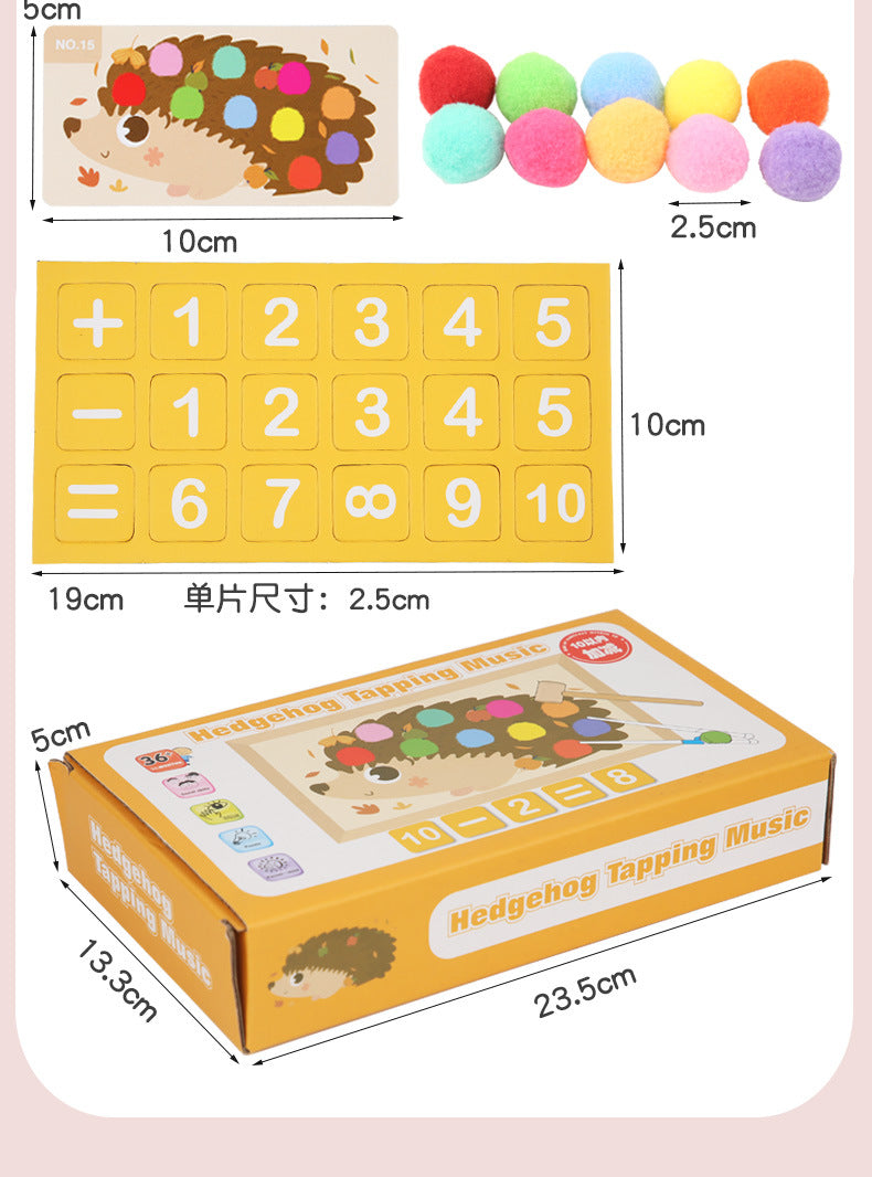 Wooden Hedgehog Pounding & Sorting Math Kit