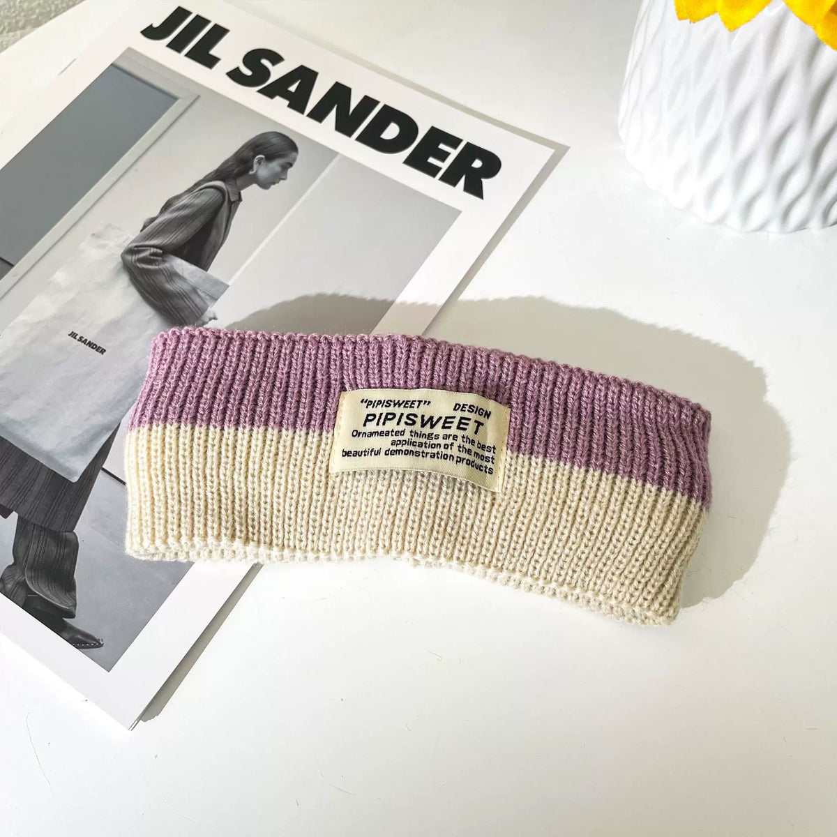 Two-Tone Ribbed Knit Headband