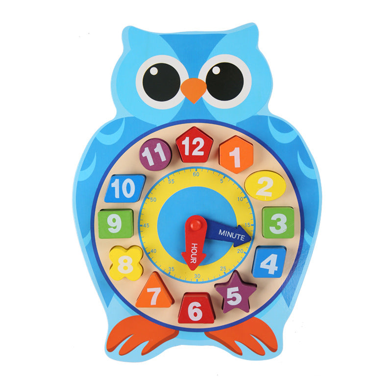 Wooden Animal Shape Sorting Clock & Puzzle