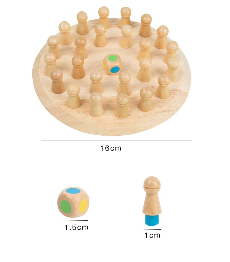 Wooden Color Memory Chess Game