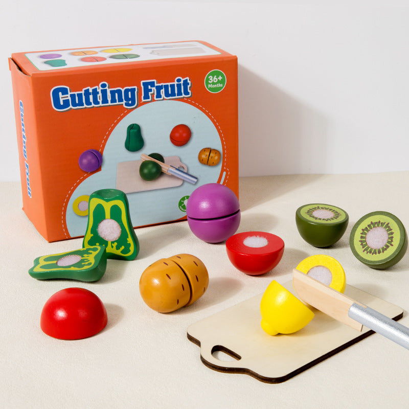 🍎 The Little Chef’s Wooden Fruit & Veggie Cutting Set Fantastik Curios