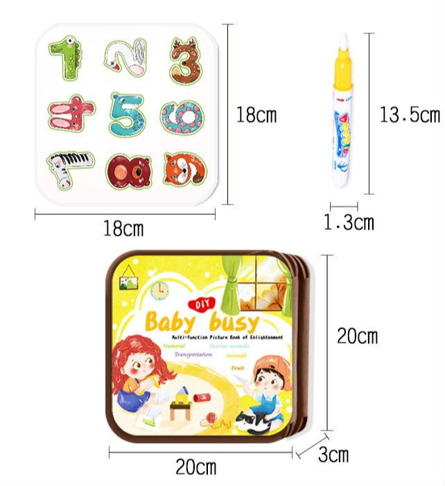 Baby Busy 2-in-1 Water Painting & Reusable Sticker Activity Book