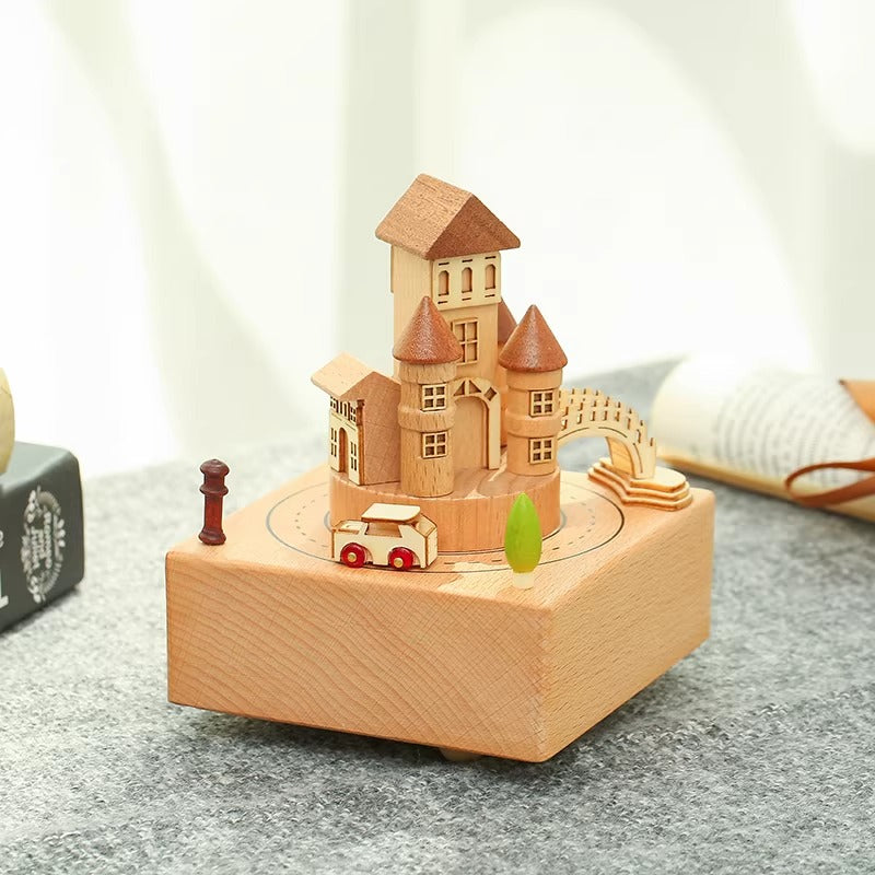 Wooden Mechanical Rotating Music Box