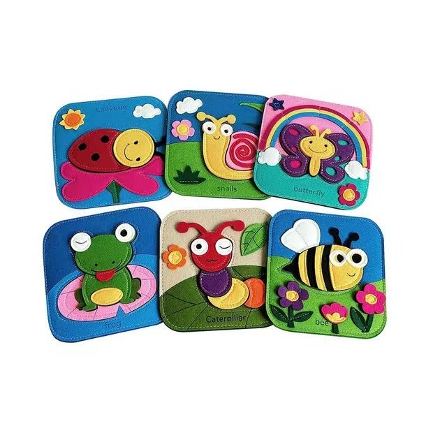 6-in-1 Felt Insect Puzzle Activity Set for Toddlers
