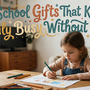 American child using a thoughtful screen-free after-school gift at a cozy table indoors