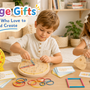 Curious five-year-old children using logic, building, and drawing toys in a bright home playroom