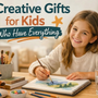 Creative child using a thoughtful hands-on art gift in a bright indoor space