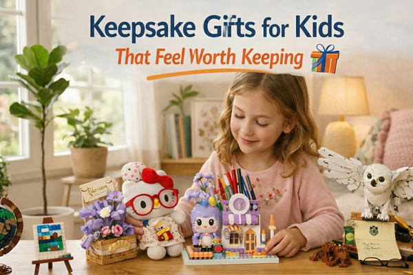 Thoughtful keepsake-style gift for a child in a warm indoor room
