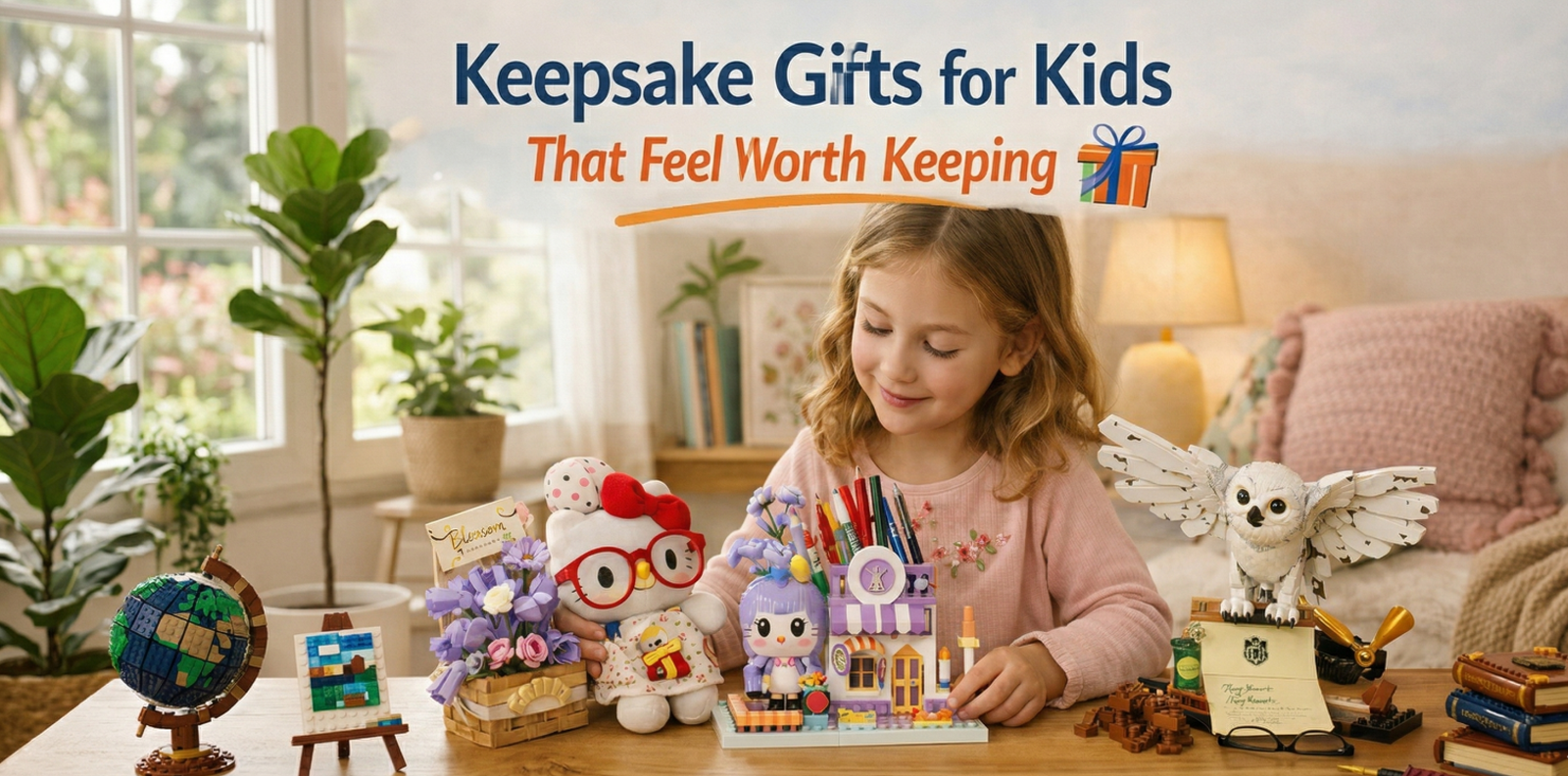 Thoughtful keepsake-style gift for a child in a warm indoor room