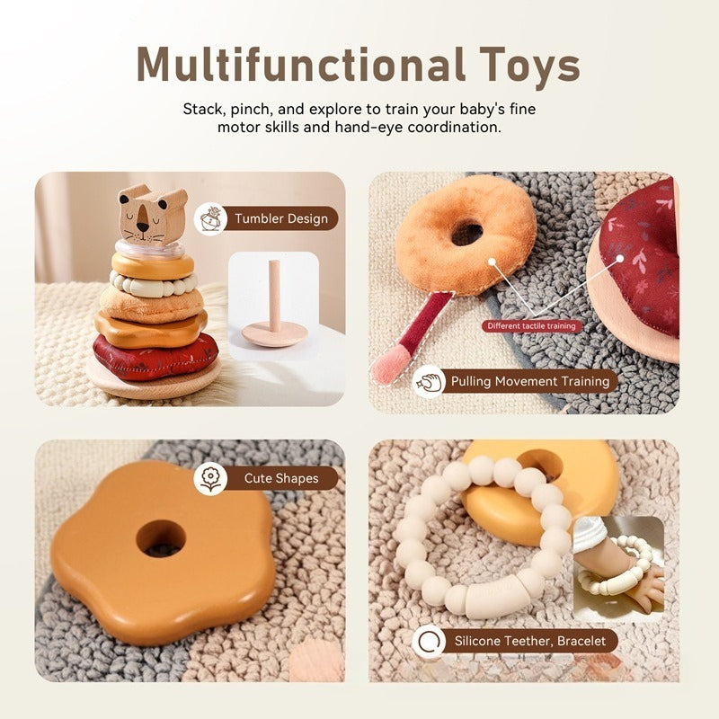 Wooden Lion Stacking Rings Developmental Toy