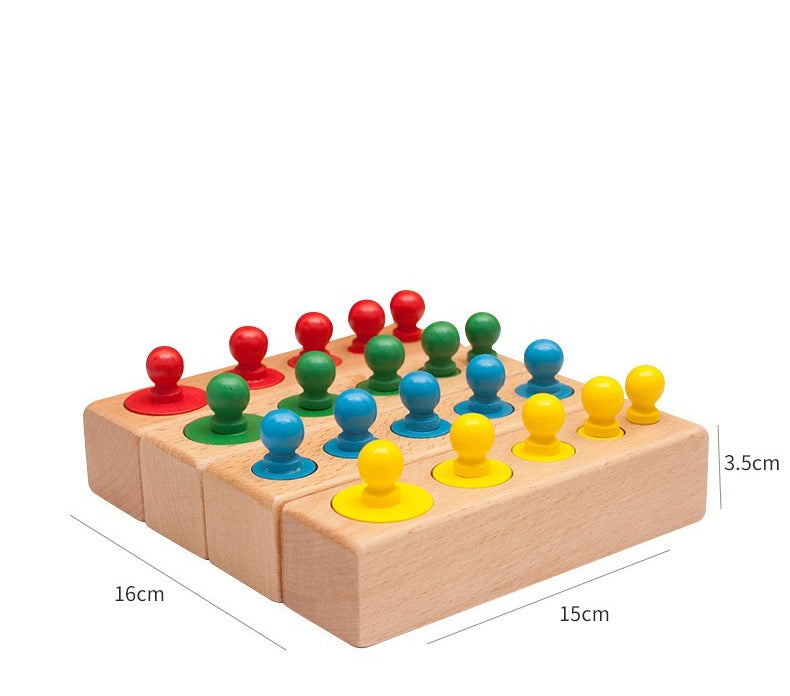 Montessori Wooden Cylinder Stacking Toy for Kids