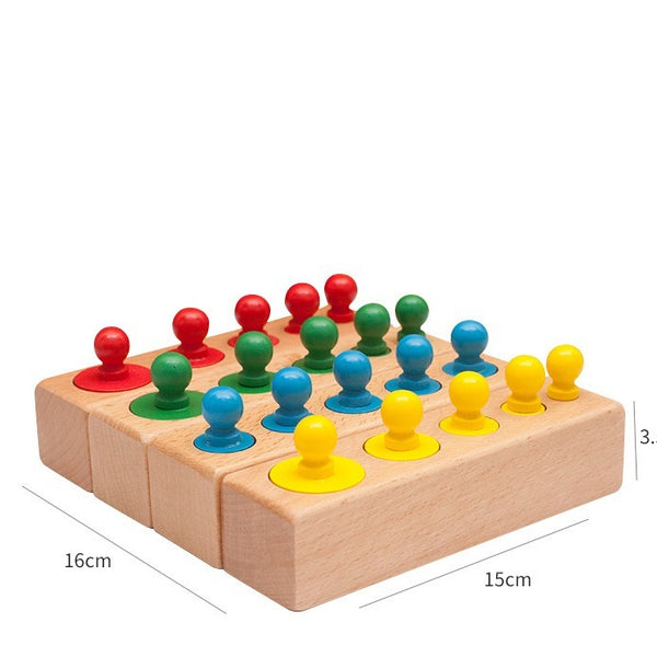 Montessori Wooden Cylinder Stacking Toy for Kids