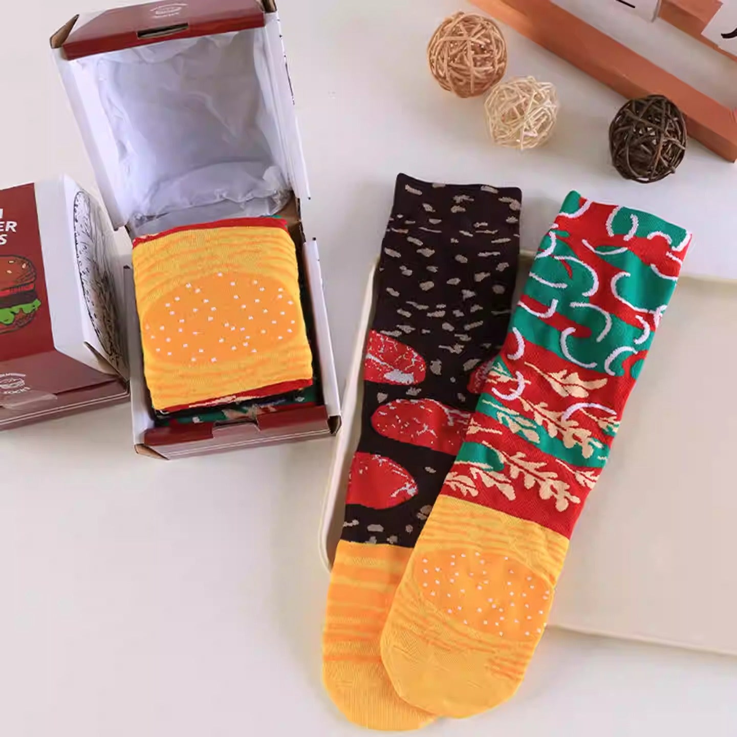 Burger Cotton Socks Gift Set