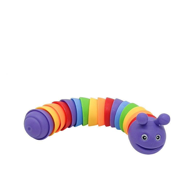 Colorful toy caterpillar on a white background
