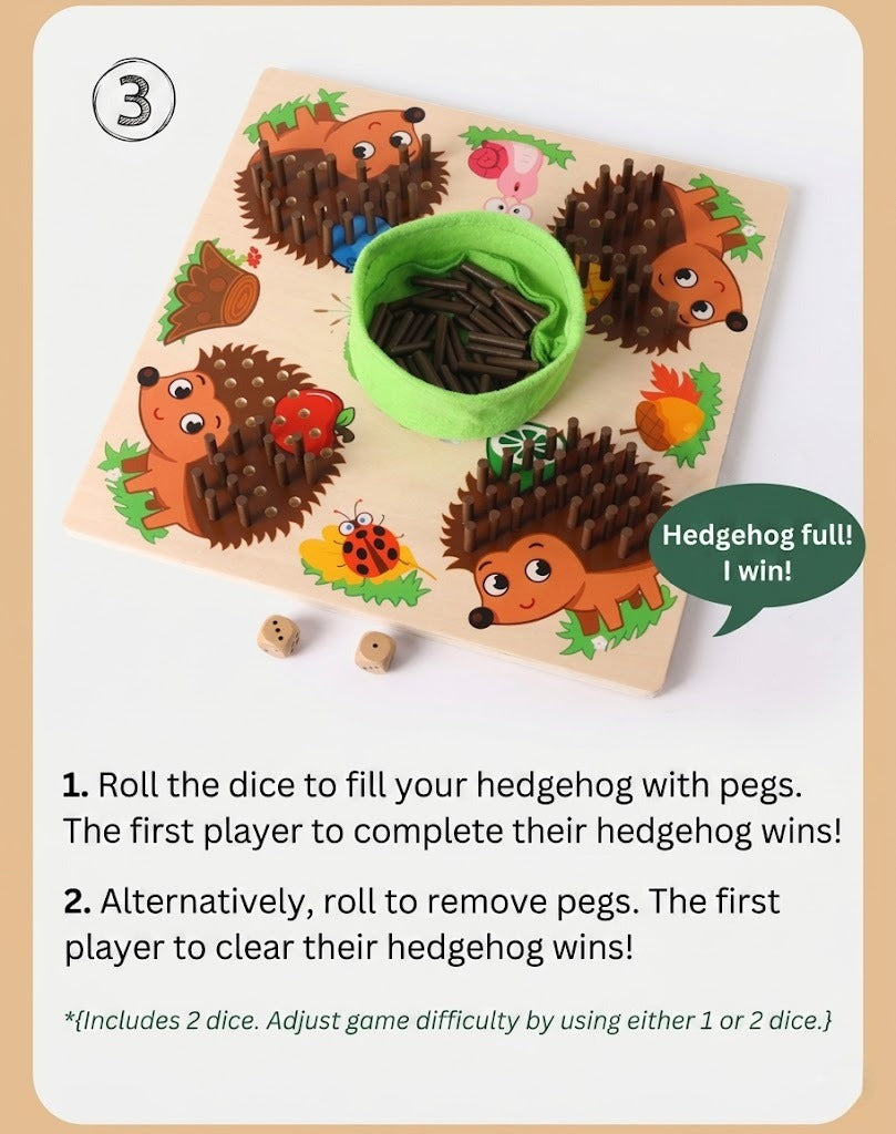Hedgehog Peg Board Counting Game
