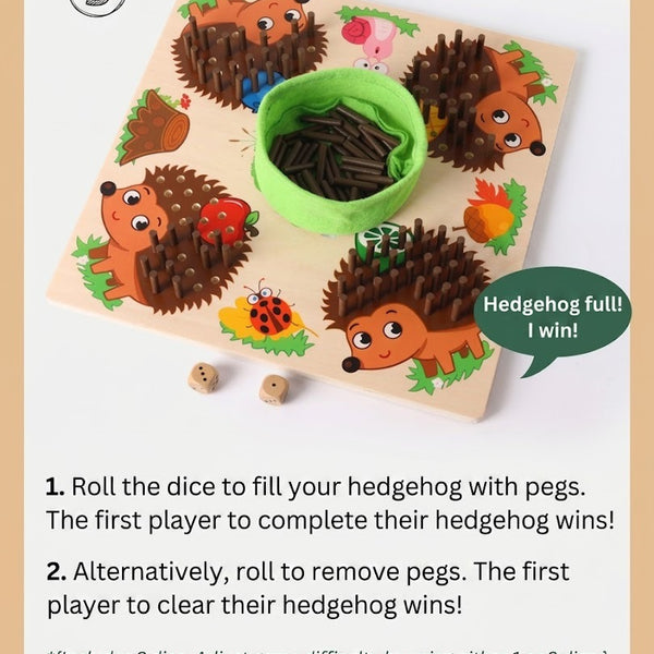 Hedgehog Peg Board Counting Game