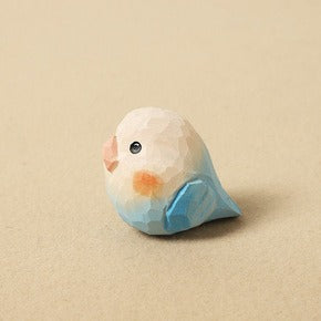 Hand-Carved Wooden Parrot Desktop Figurine