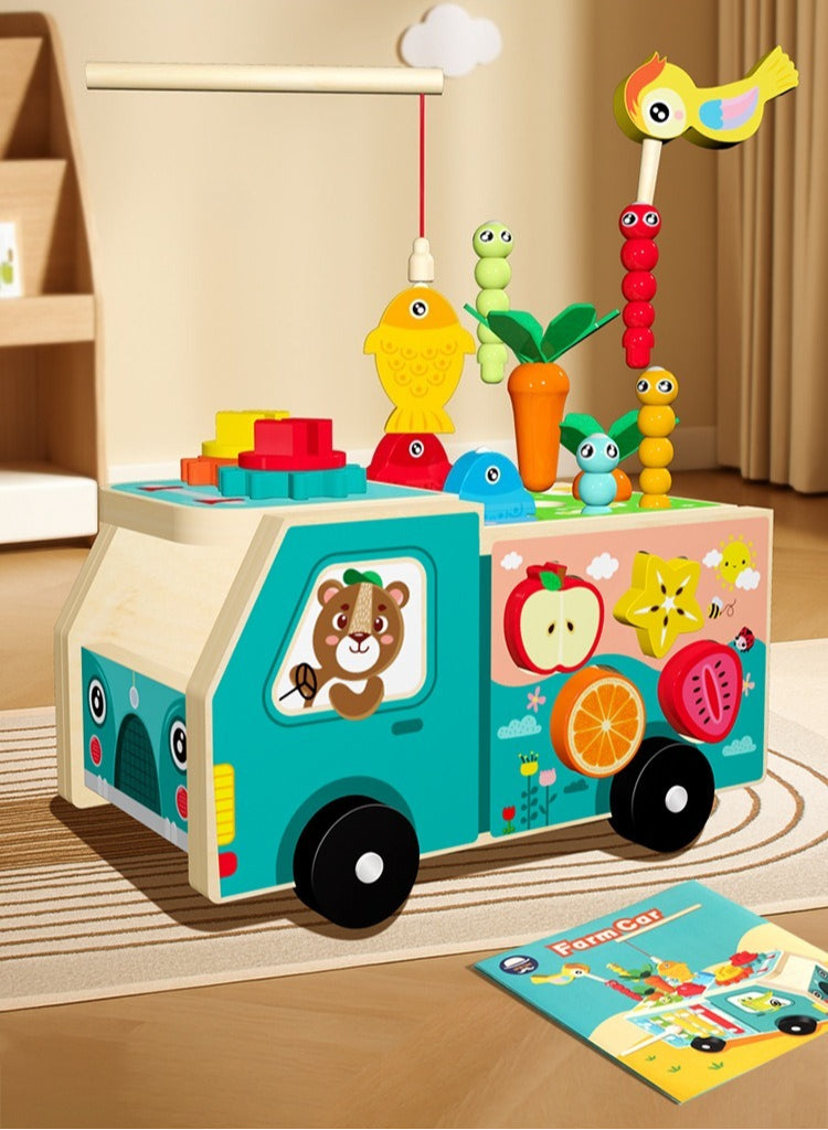 7-in-1 Wooden Activity Farm Truck