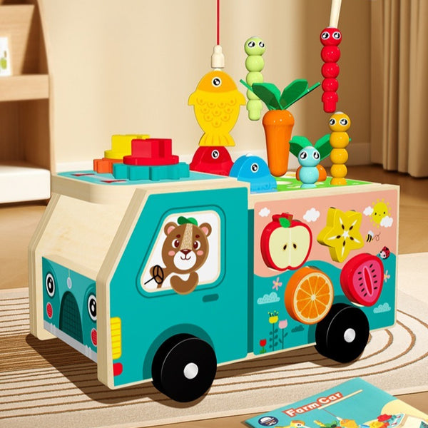7-in-1 Wooden Activity Farm Truck
