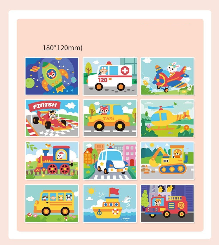 3D Foam Sticker & Coloring Art Set - 12 Piece Pack