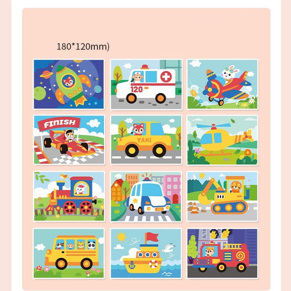 3D Foam Sticker & Coloring Art Set - 12 Piece Pack