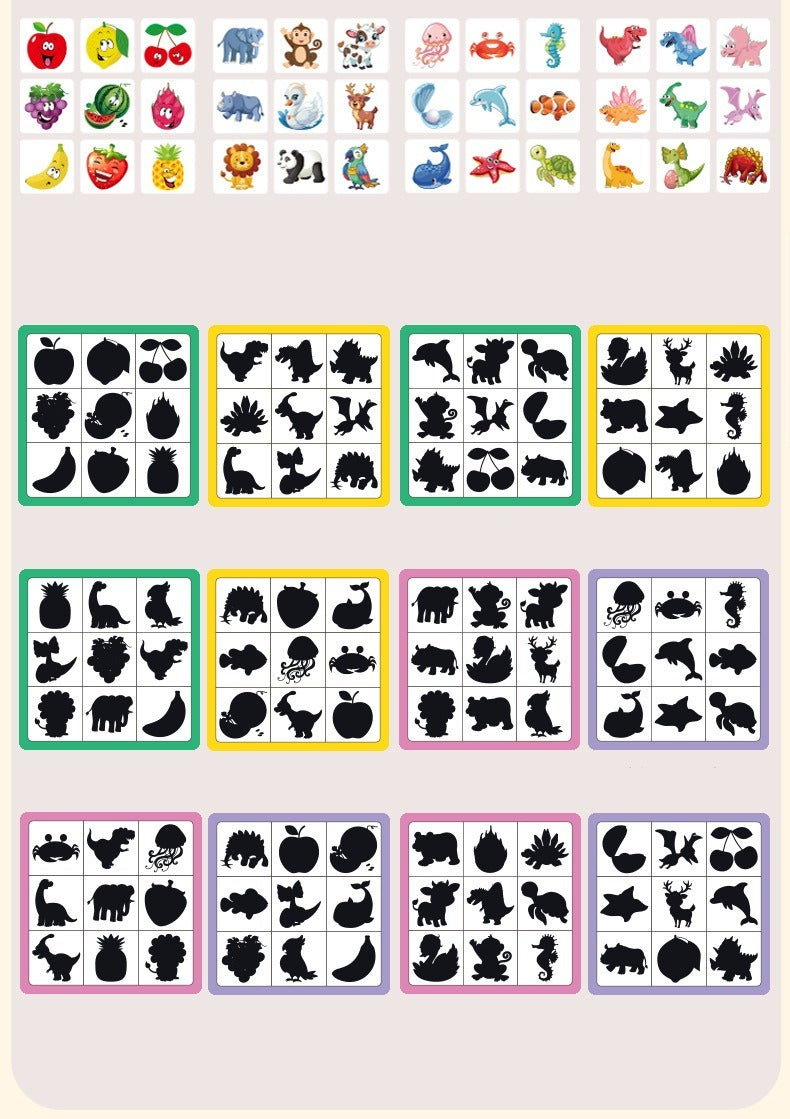 Kids' Shadow Match Puzzle Cards