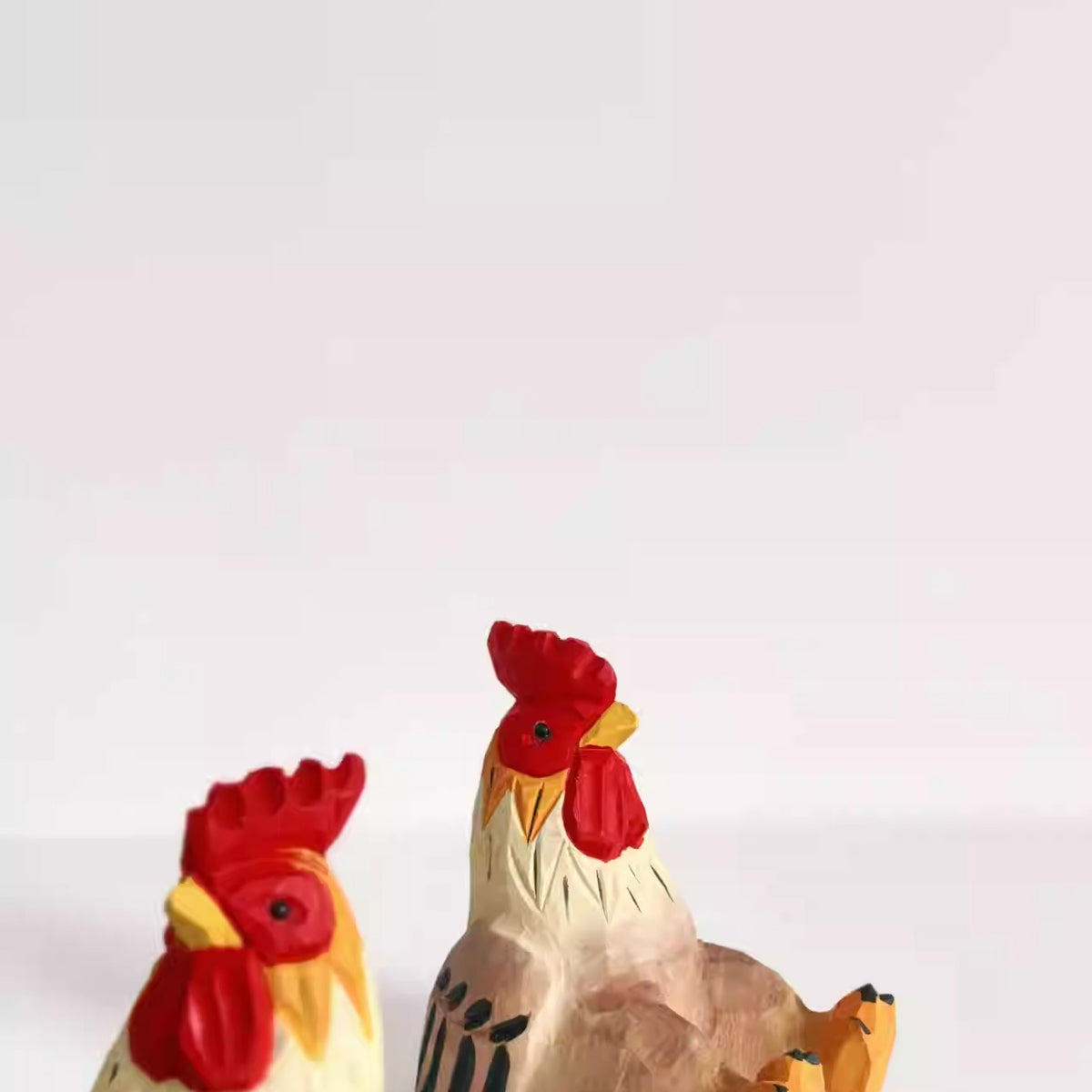 Hand-Carved Wooden Rooster Phone Stand