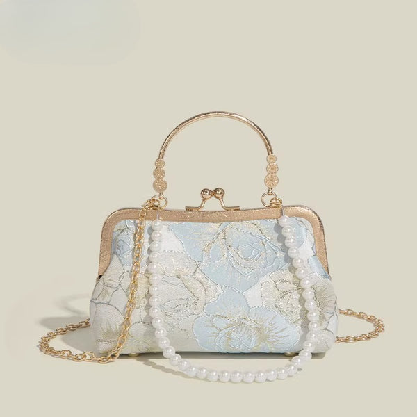 Vintage Style Kiss Lock Crossbody Bag