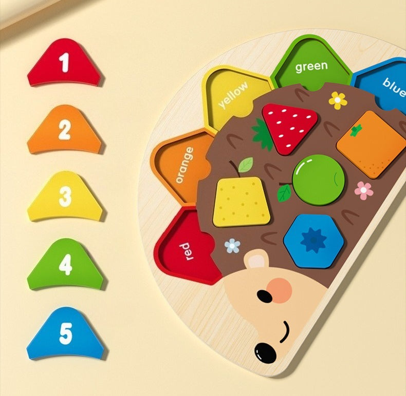 Hedgehog Wooden Shape & Color Puzzle