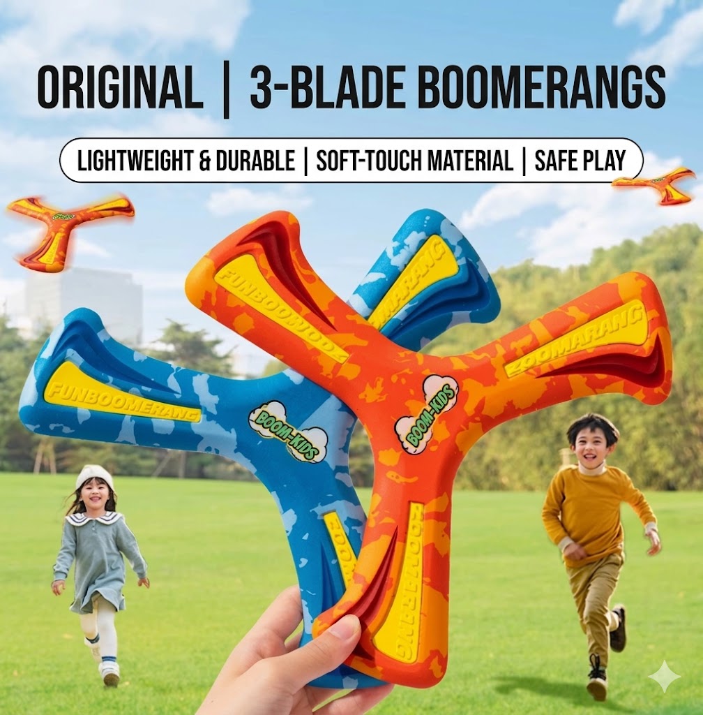 Soft EVA Three-Leaf Boomerang for Outdoor Play