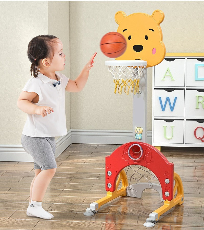 Bear 4-in-1 Activity Center with Adjustable Basketball Hoop