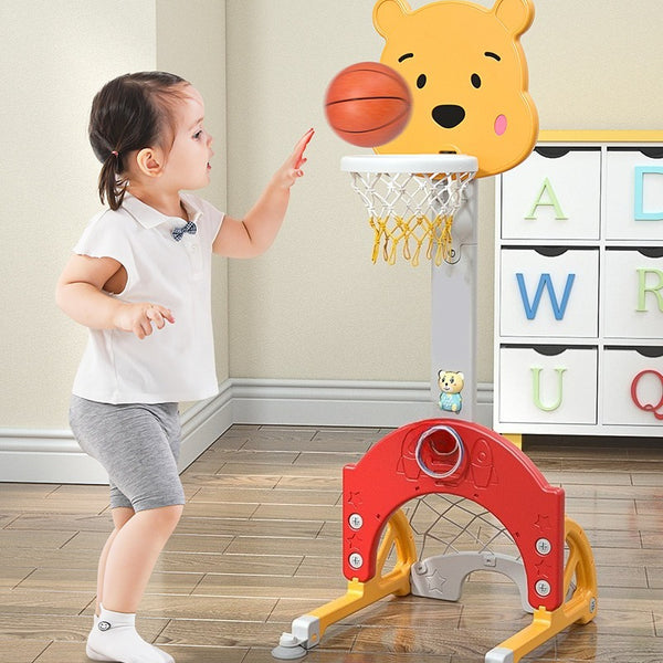 Bear 4-in-1 Activity Center with Adjustable Basketball Hoop