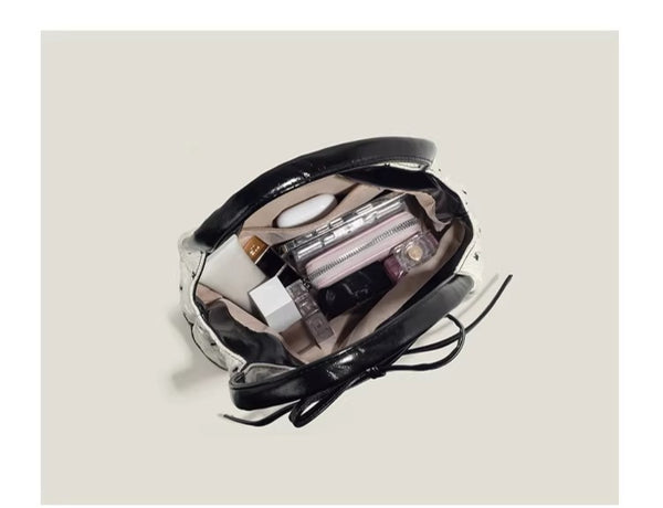 Bow Accent Shoulder Tote Bag