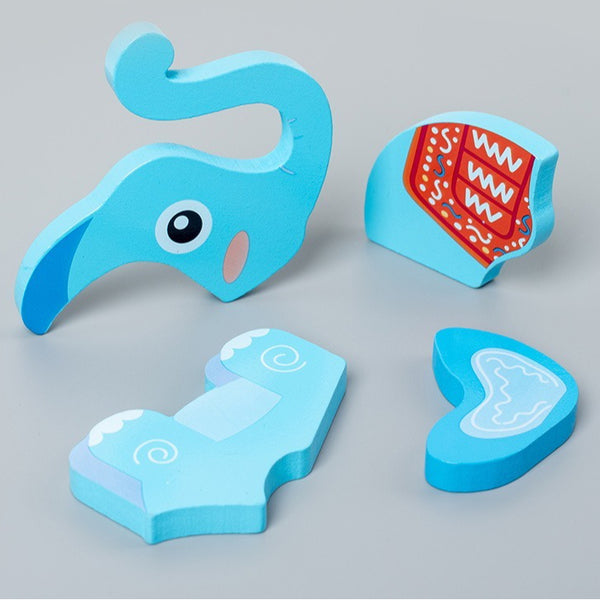 Wooden 3D Puzzle Set for Toddlers - Animal & Vehicle Set