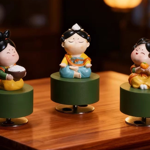 Tang Dynasty Lady Rotating Wooden Music Box