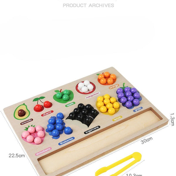 The Fruity Focus Board: Wooden Bead Sorting & Counting Game