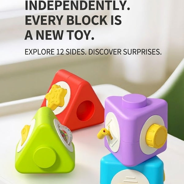 Sensory Stacking Blocks Activity Toy for Babies & Toddlers