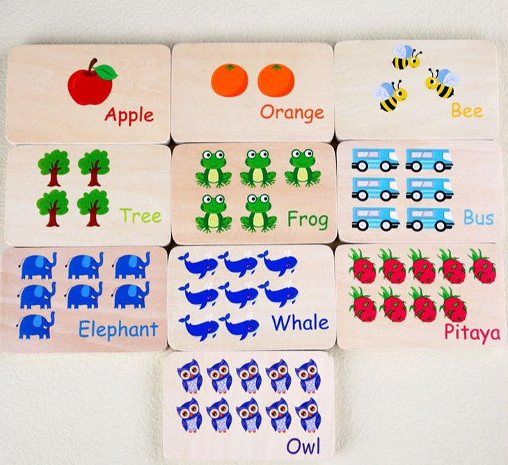 Wooden Number Counting Toy Matching Peg Board