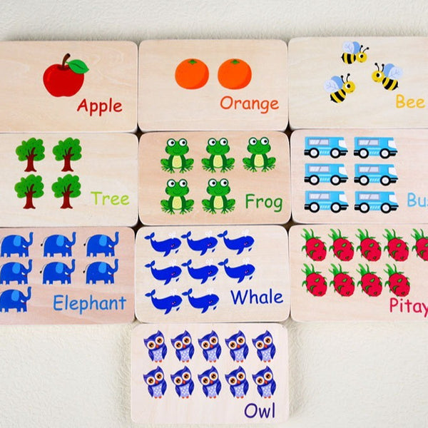 Wooden Number Counting Toy Matching Peg Board