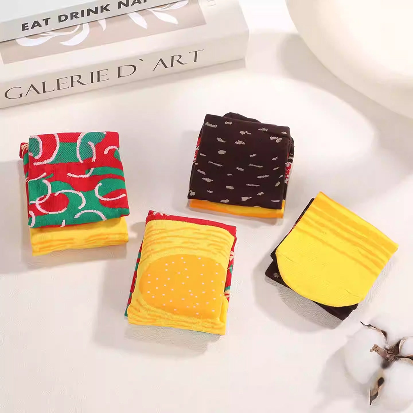 Burger Cotton Socks Gift Set