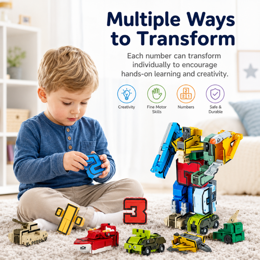 Transforming Numbers and Symbols Robot Building Set