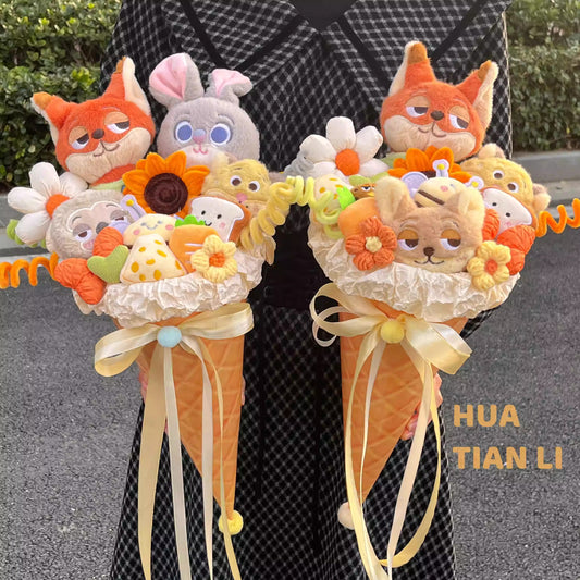 Zootopia Character Ice Cream Plush Bouquet