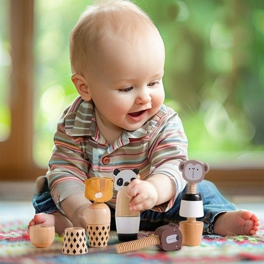 Wooden Screw Animal Toy for Fine Motor Skills Development