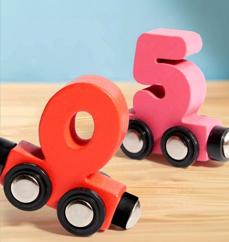 Magnetic Wooden Number Train Set