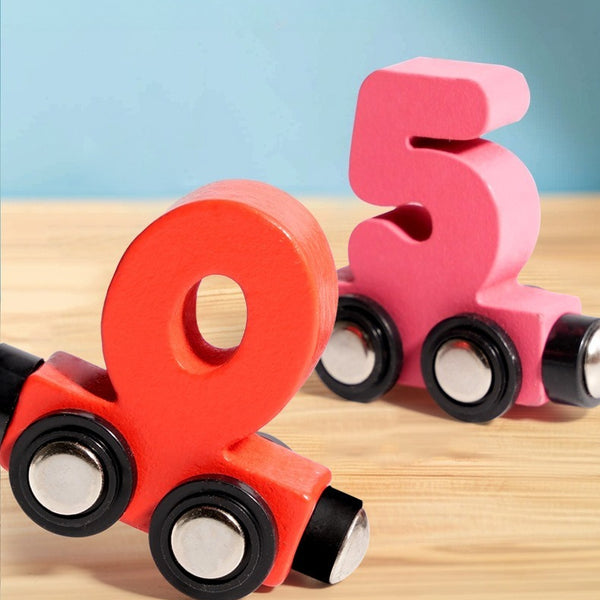 Magnetic Wooden Number Train Set