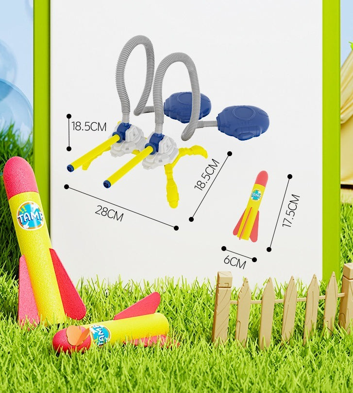 LED Foot-Powered Rocket Launcher with 3 Foam Rockets
