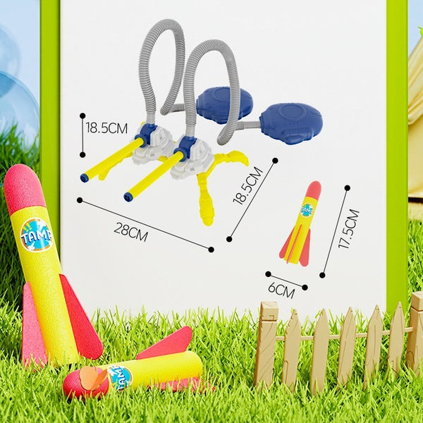 LED Foot-Powered Rocket Launcher with 3 Foam Rockets
