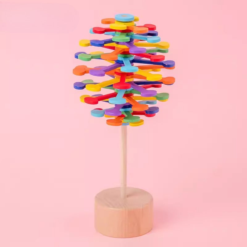 Wooden Rotating Spiral Lollipop Toy